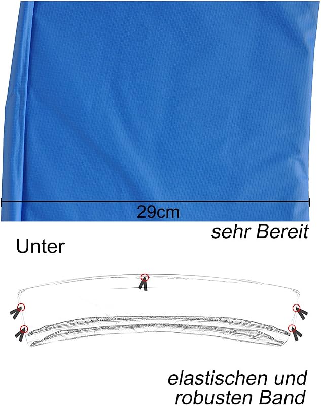 ULTRAPOWER SPORTS Trampolín szegélyvédő 244-427 cm UV-álló rugóvédelem kék zöld pink