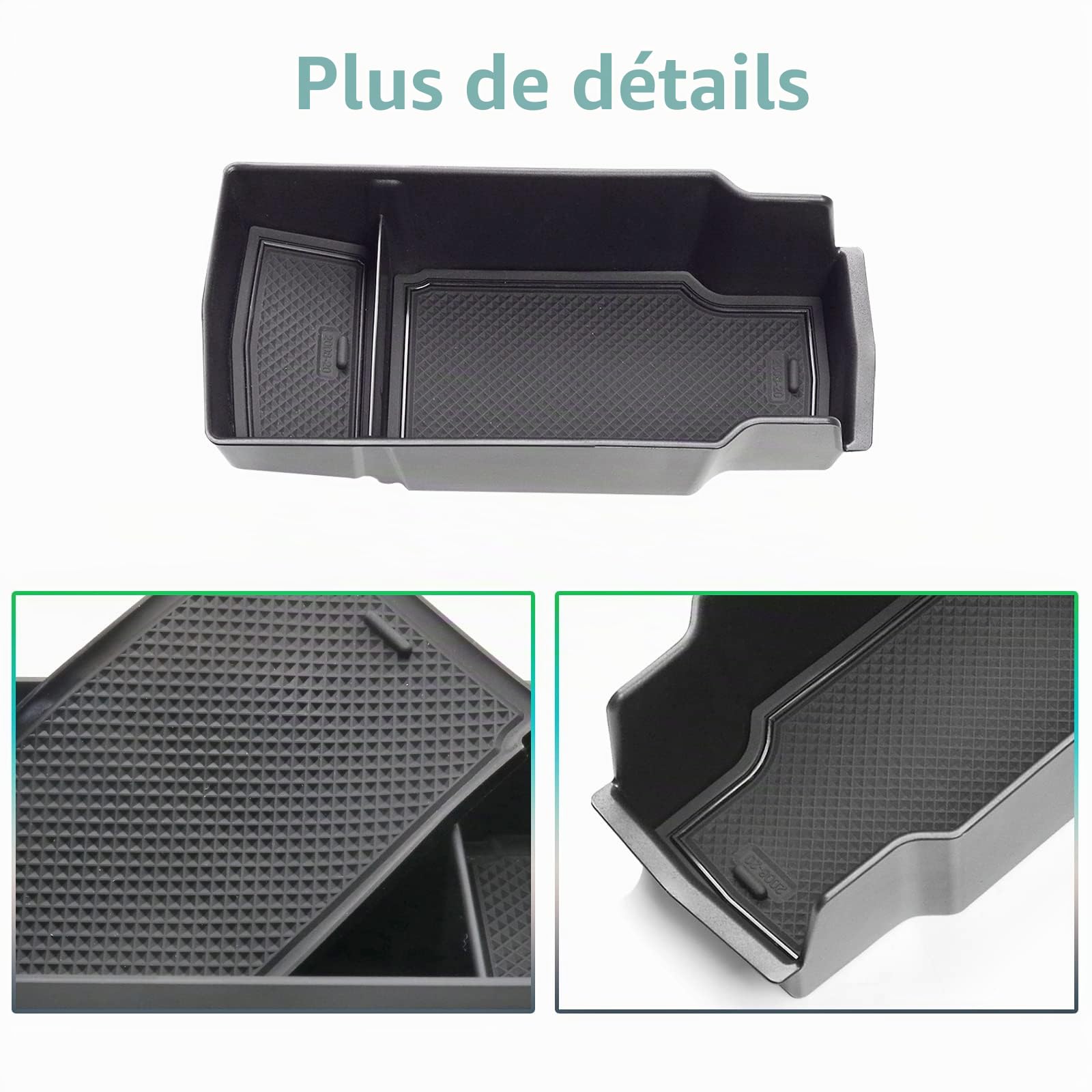 GAFAT Compatible avec Peugeot 208 e-208/2008 e-2008 Restyling 2025 2026-2020 Boîte de Rangement pour Accoudoir, Organisateur de Console Centrale, Peugeot 2008 Accessoires (Noir)