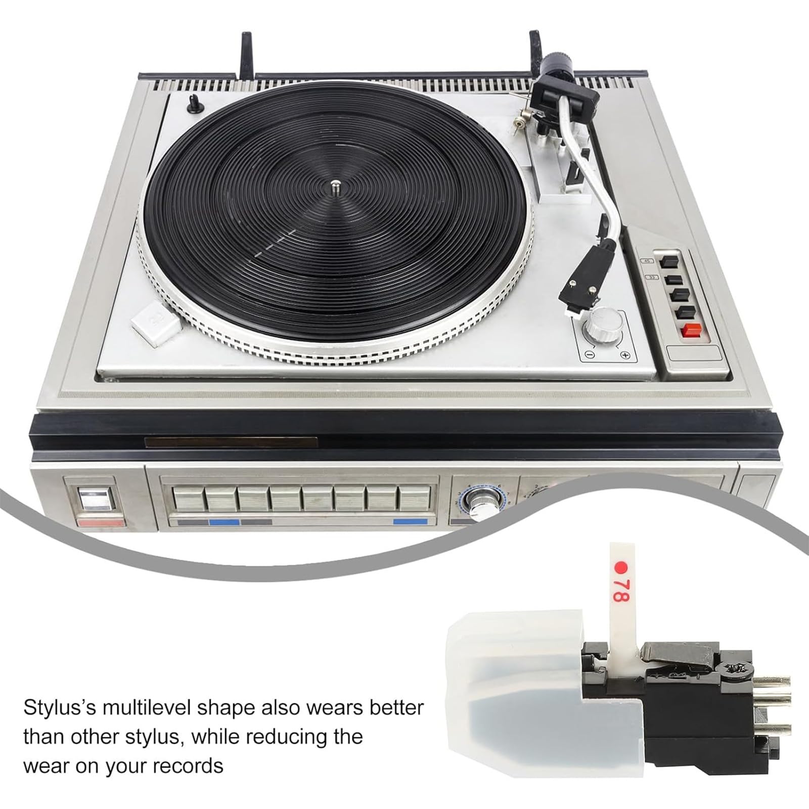 QIEIEI Diamonds Tip Record Player Needle Phonograph Part Needle Replacement Turntable Styluses Suitable for Record Players