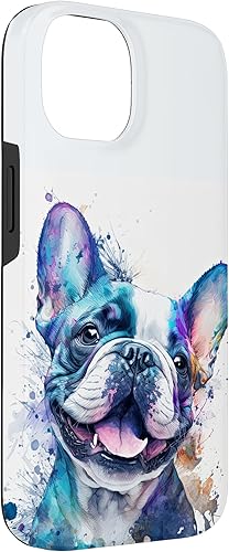 Miniatura 6 de Funda para iPhone 13 Pro Max Cute Frenchie Watercolor Splash Frenchie Puppy