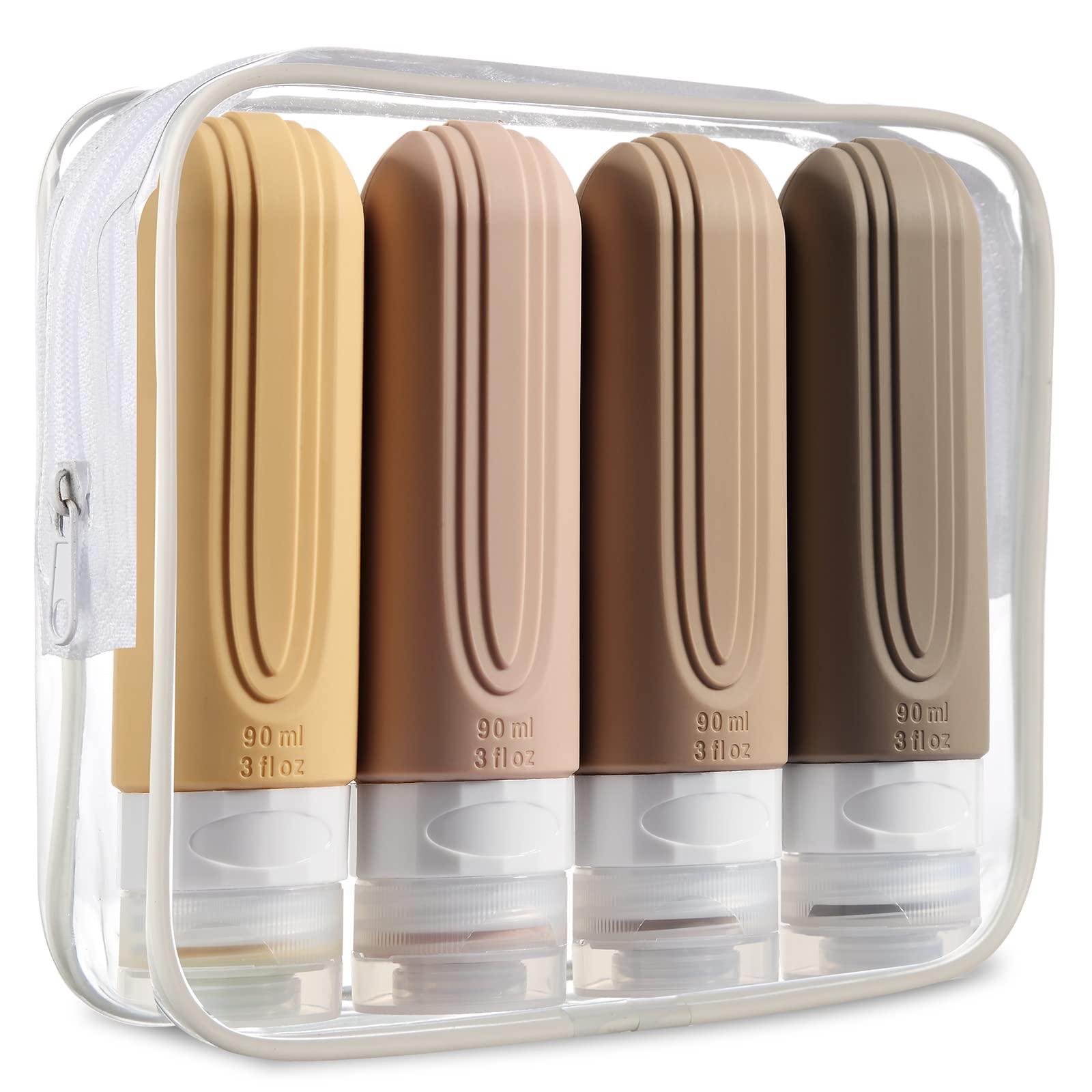 Mrsdry Travel Bottles for Toiletries, Tsa Approved 3oz Travel Size Containers BPA Free Leak Proof Refillable Liquid Silicone Squeezable Travel