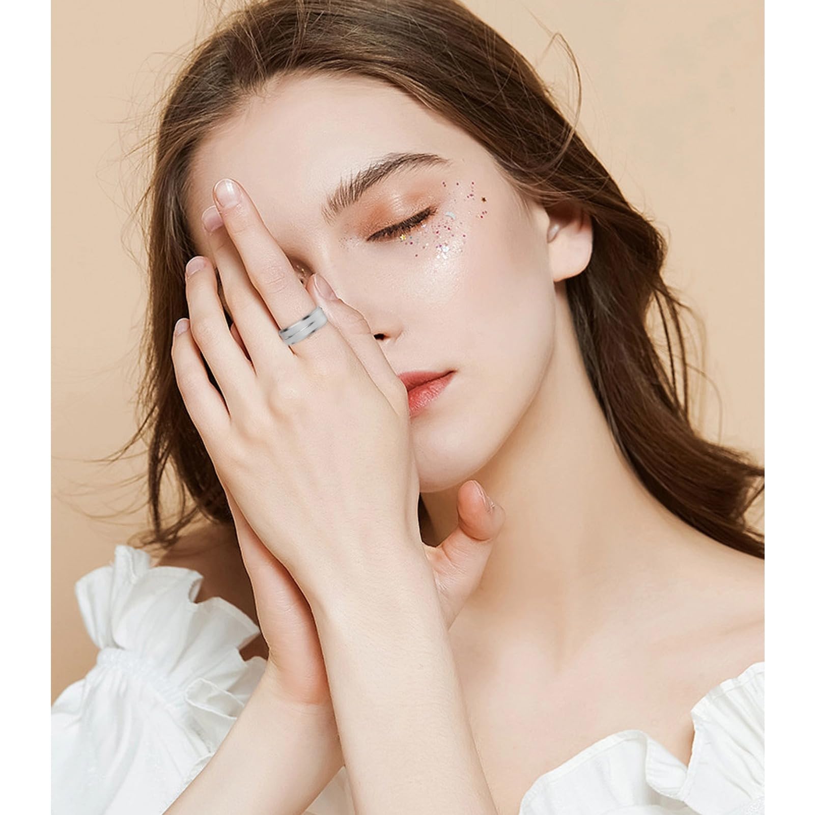 Cuifati Anillo de Salud Inteligente para Mujeres y Hombres, IP68 Resistente Al Agua, Anillo de Seguimiento de Actividad Física con Monitoreo del Sueño, Conteo de Pasos, Control de Cámara,