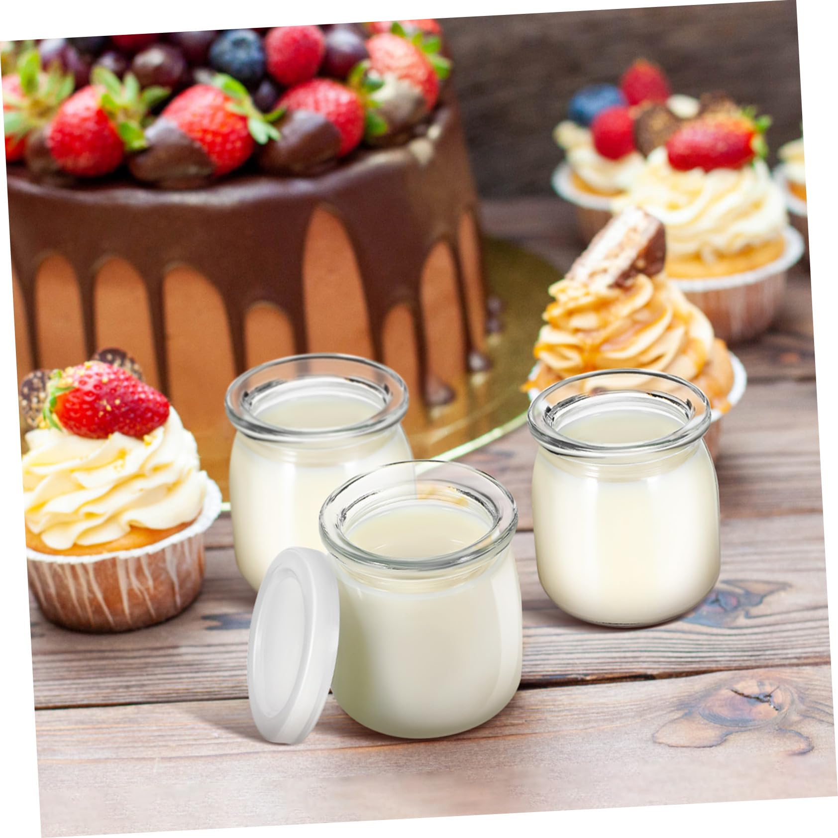 PRETYZOOM 12 Stück Teiliges Hitzebeständige Glas Joghurtgläser mit Deckel Kleine Mehrzweck Puddinggläser für Desserts Marmelade Honig Babybrei Sicher Praktisch Vielseitig Einsetzbar