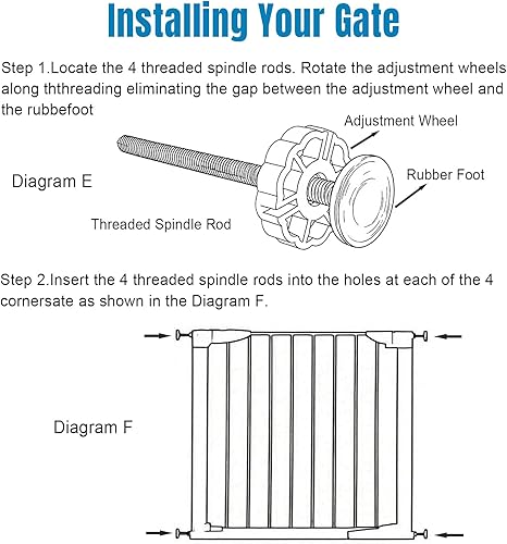 Miniatura 3 de Paquete de 4 barras de husillo roscadas para puertas de bebé, kit de piezas de repuesto para puertas de seguridad montadas a presión de mascotas