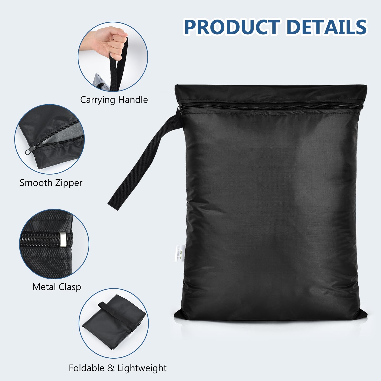 X Large Waterproof Antimicrobial Wet Clothes Bag Inhibits Bacteria & Odor From Sweaty Gym Clothes, Travel Laundry & Swimsuits For Odor Free