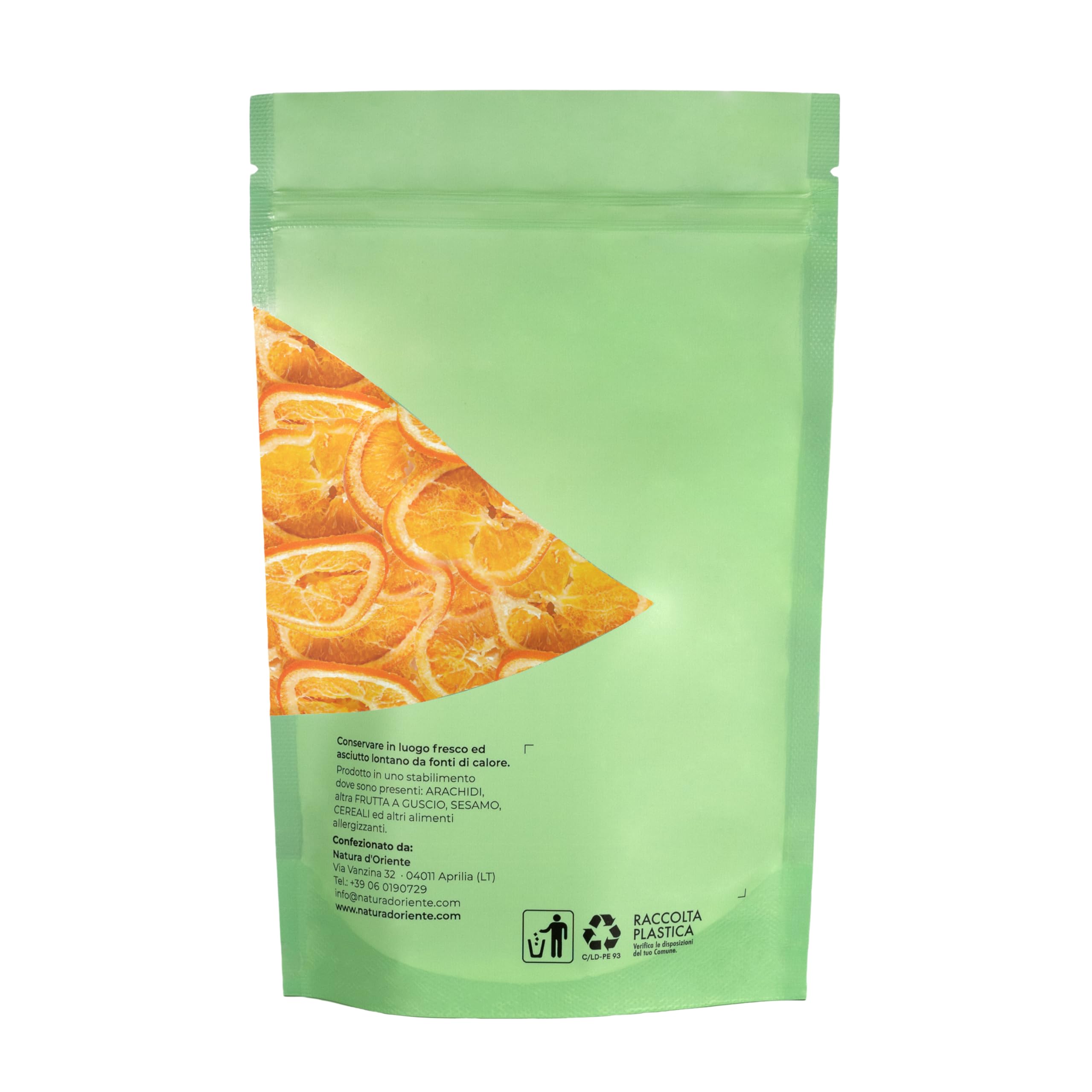 NATURA D'ORIENTE – Arancia Disidratata a Fette 1000g | Fette di Arancia con Zucchero di Canna | Guarnizione per Cocktail, Dolci | Snack Fruttato Agrumato.