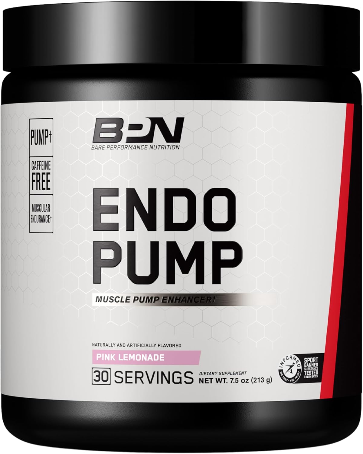 BARE PERFORMANCE NUTRITION, BPN EndoPump Pre-Workout Muscle Pump Enhancer w/L-Citrulline, Increased Blood Flow/Oxygen Transport to Muscles, 30 Servings, Pink Lemonade