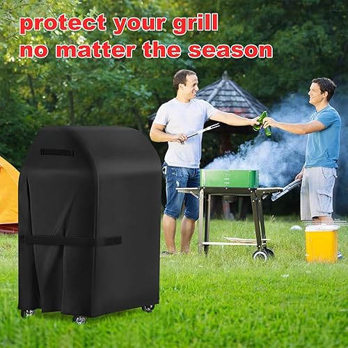 Miniatura 7 de Funda para parrilla de barbacoa, 32 pulgadas, resistente al agua, resistente a los rayos UV, resistente al desgarro, cubierta de parrilla de gas