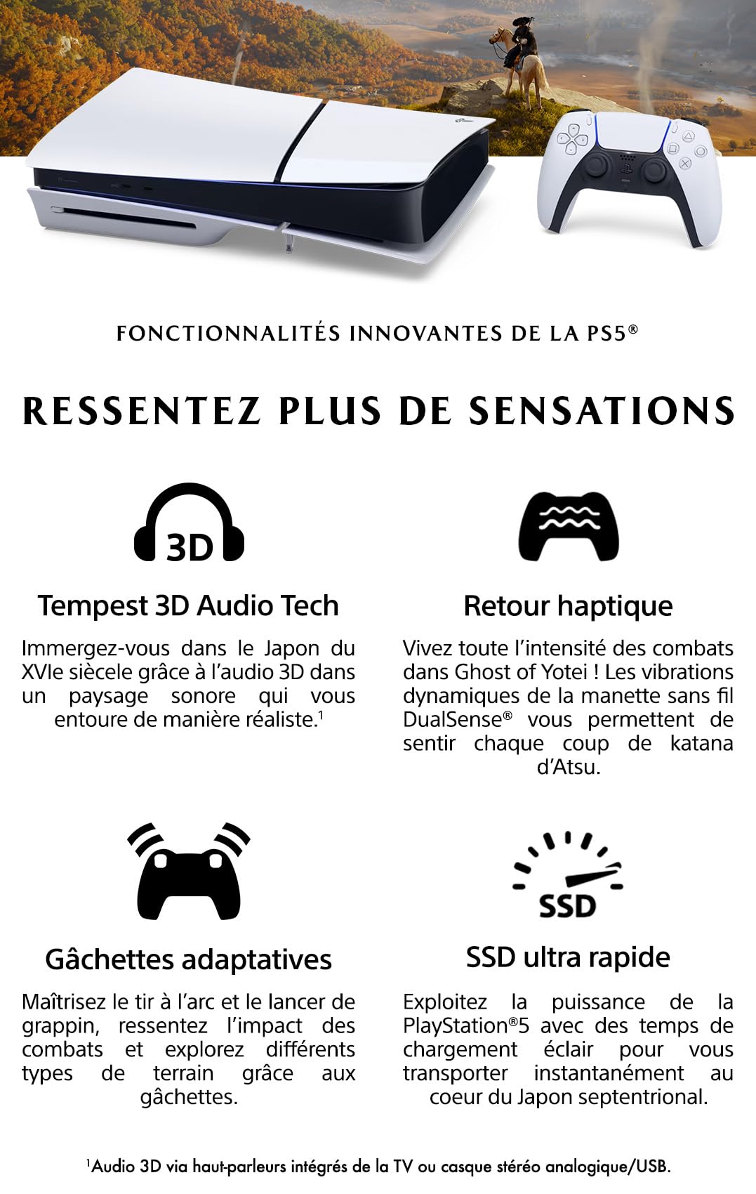Sony, Ghost of Yōtei pour PlayStation 5, Jeu d'Action-Aventure, Optimisé pour PS5 Pro, Version Physique avec CD, En Français, 1 à 4 Joueurs, PEGI 18
