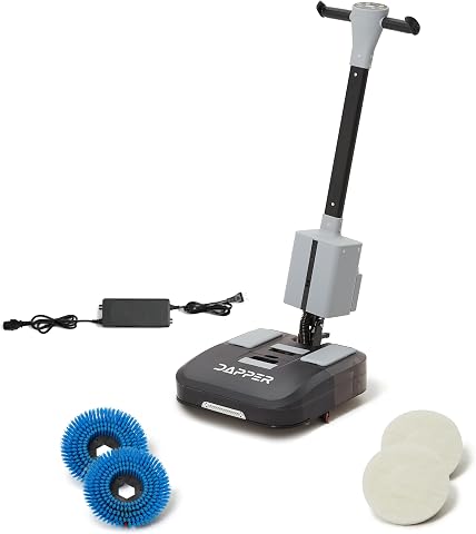 Battery Powered Walk Behind Mini Automatic Floor Scrubber Machine – 16-inch Clea