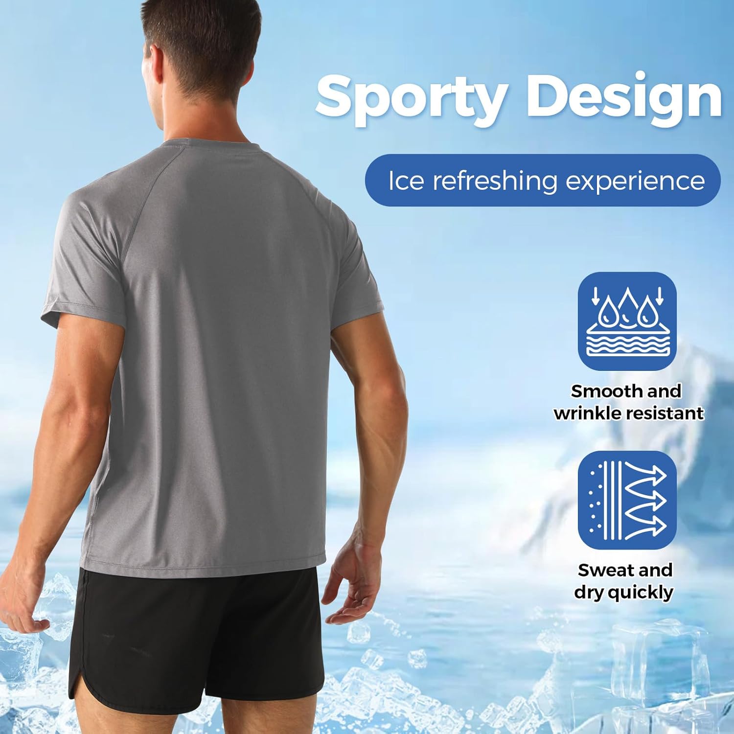 HYCOPROT Men’s Quick Dry Workout T Shirts Moisture Wicking Short Sleeve Athletic Loose Fit Tee Tops for Gym Running Casual - Image 4