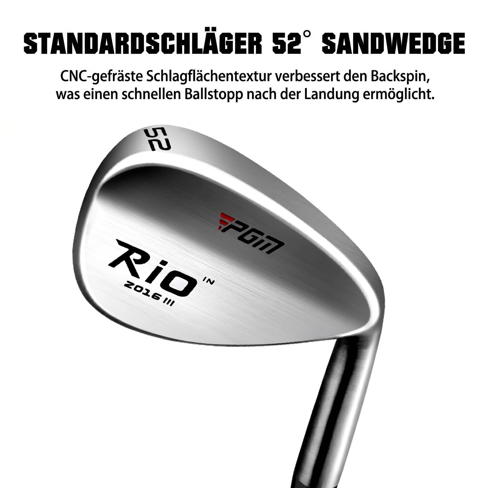PGM Komplettes Golfschläger-Set für Herren, 12-teilig, 3 Holz (#1,3,5), 1 Hybrid (#4H), 6 Eisen (#5,6,7,8,9,PW), 1 Sandkeil (52°), 1 Putter