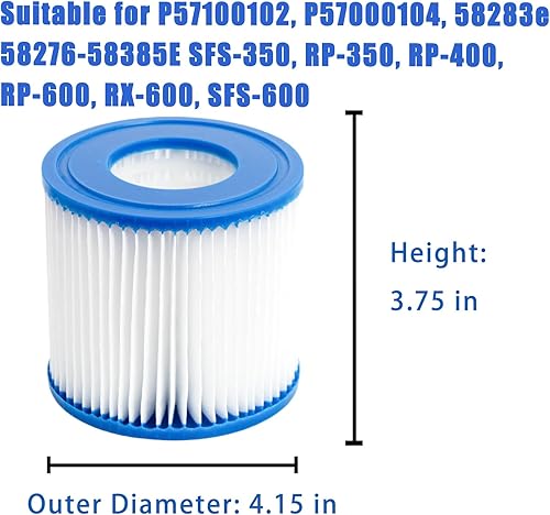 Miniatura 2 de Cartuchos de filtro de piscina, cartuchos para filtro de piscina sobre el suelo, accesorio de cartucho para uso en bomba de filtro de piscina fácil