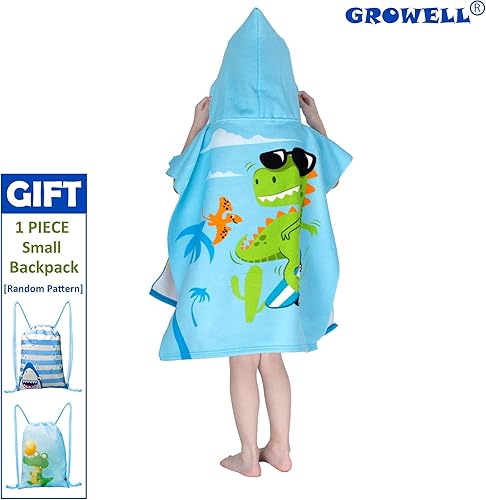 Miniatura 8 de Toallas de playa con capucha para niños, toalla de baño para niños de 4 a 10 años, toallas de piscina para niños, de secado rápido, poncho de