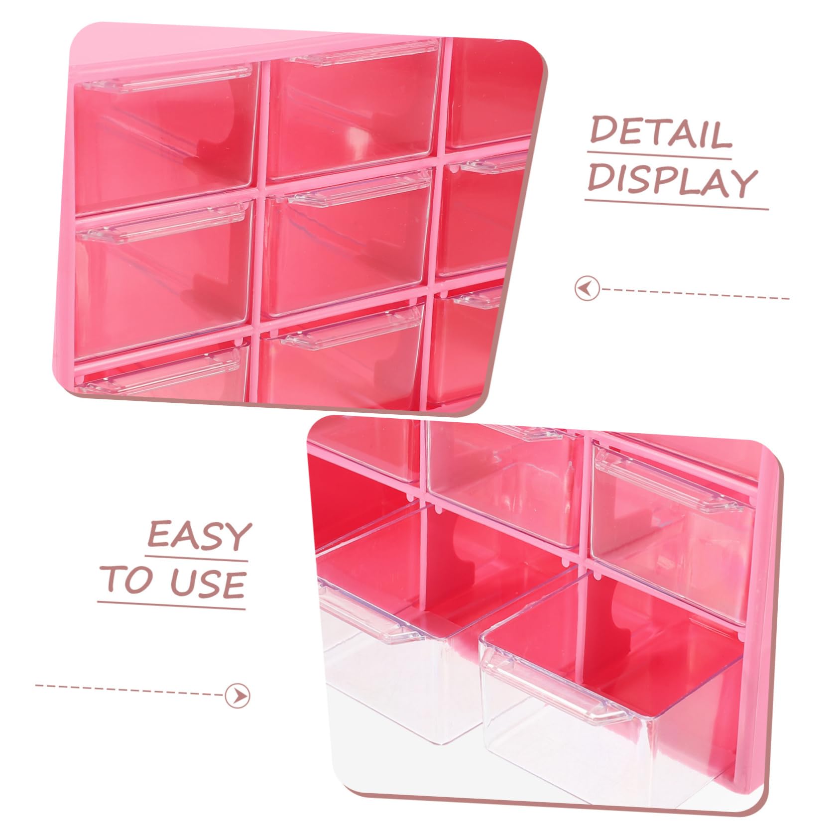 HOMSFOU 4pezzi Cassettiera Di Plastica Trasparente Per Organizzare Piccoli Oggetti Come Orecchini Perline Bottoni e Altro Per Scrivania Spazio Di Archiviazione