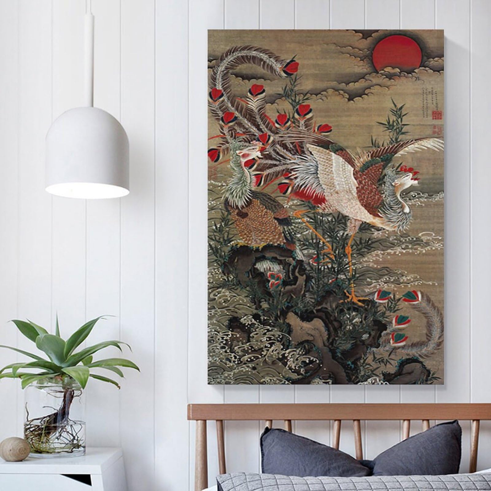 Amazon.co.jp: 伊藤若冲 画家 旭日鳳凰図 絵画 ポスター 印刷