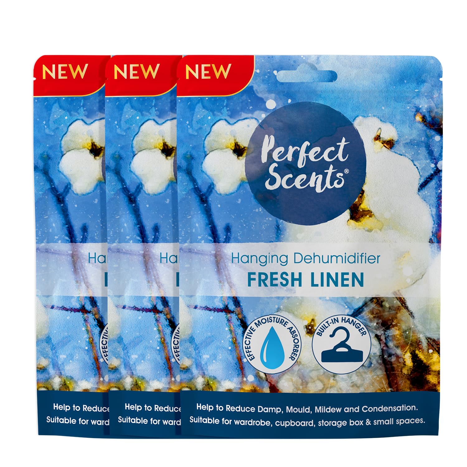 3x Perfect Scents Hanging Dehumidifier Scented - 180g (Fresh Linen)