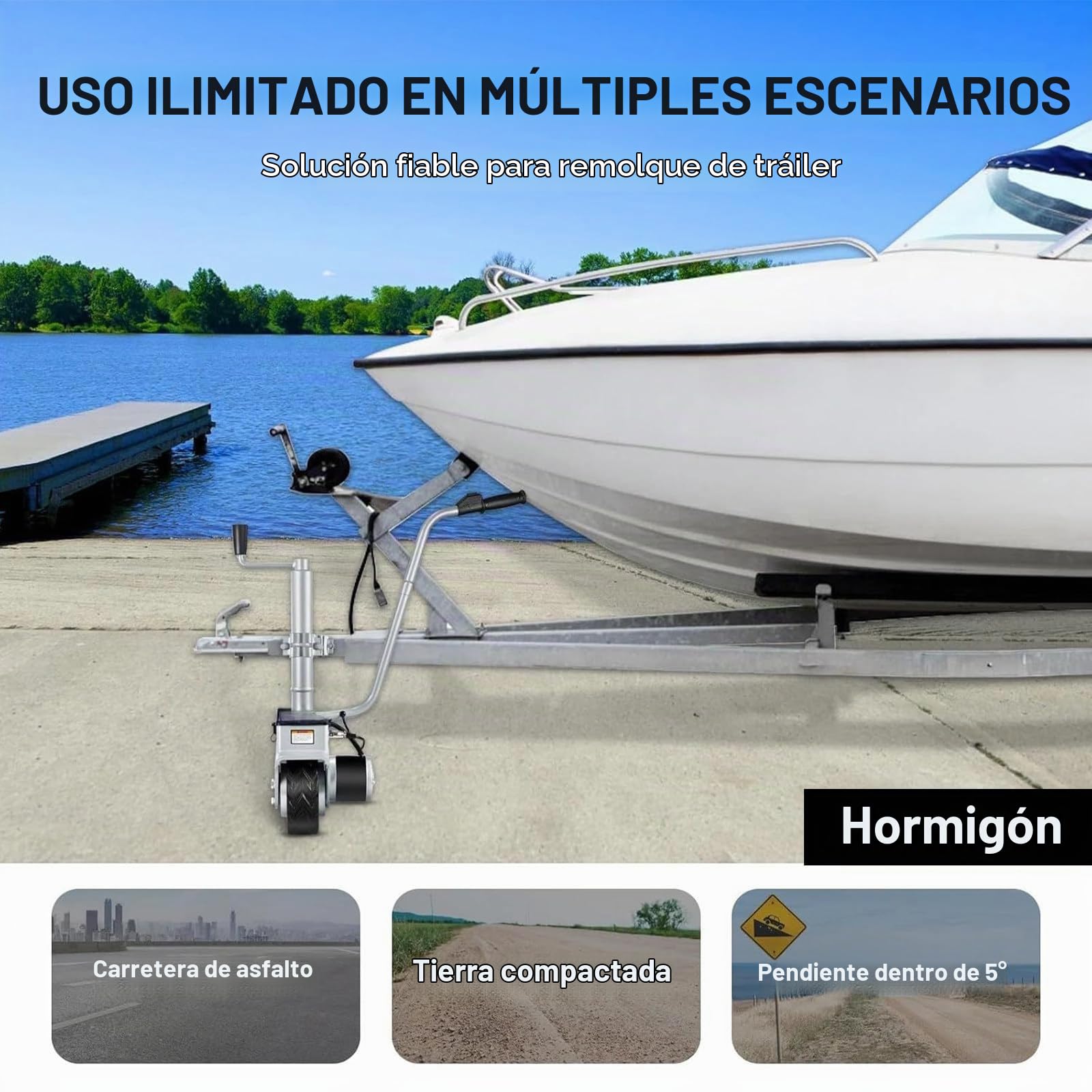 Remolque Rueda Jockey Remolque eléctrico Carro Rueda Jockey Remolque 12V Ayuda de maniobra eléctrica Remolque Remolque Caravana