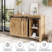 Vista 2 de EaseLife - Kit de riel para puerta corrediza de granero doble de 4 pies con bypass para gabinete mini, fácil de instalar, se desliza suavemente