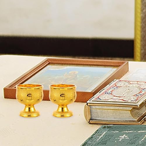 Miniatura 3 de Mobestech Taza de cáliz de agua para ofrendas de agua, copa de agua bendita, copa de vino de adoración de Buda, copa de vino de 1.0 fl oz, copa de