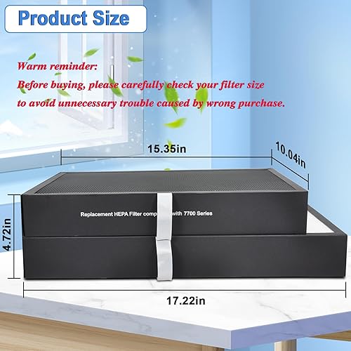 Miniatura 3 de REEPLAR Filtro inteligente 7700 de repuesto compatible con purificadores de aire Blueair Protect 7770i y 7710i, filtros de polen, polvo, caspa de