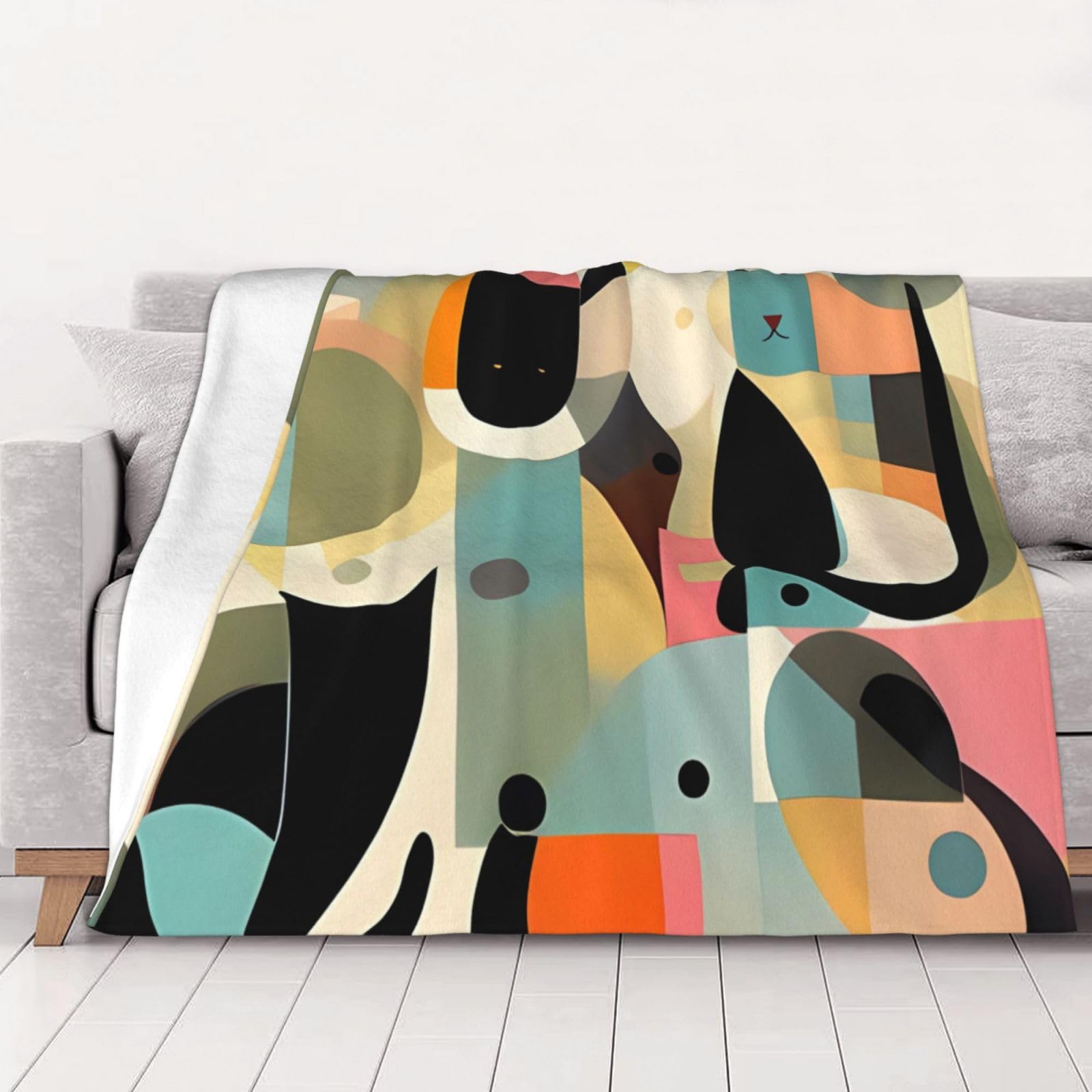 Couverture polaire douce contre le froid jeté de lit motif chat