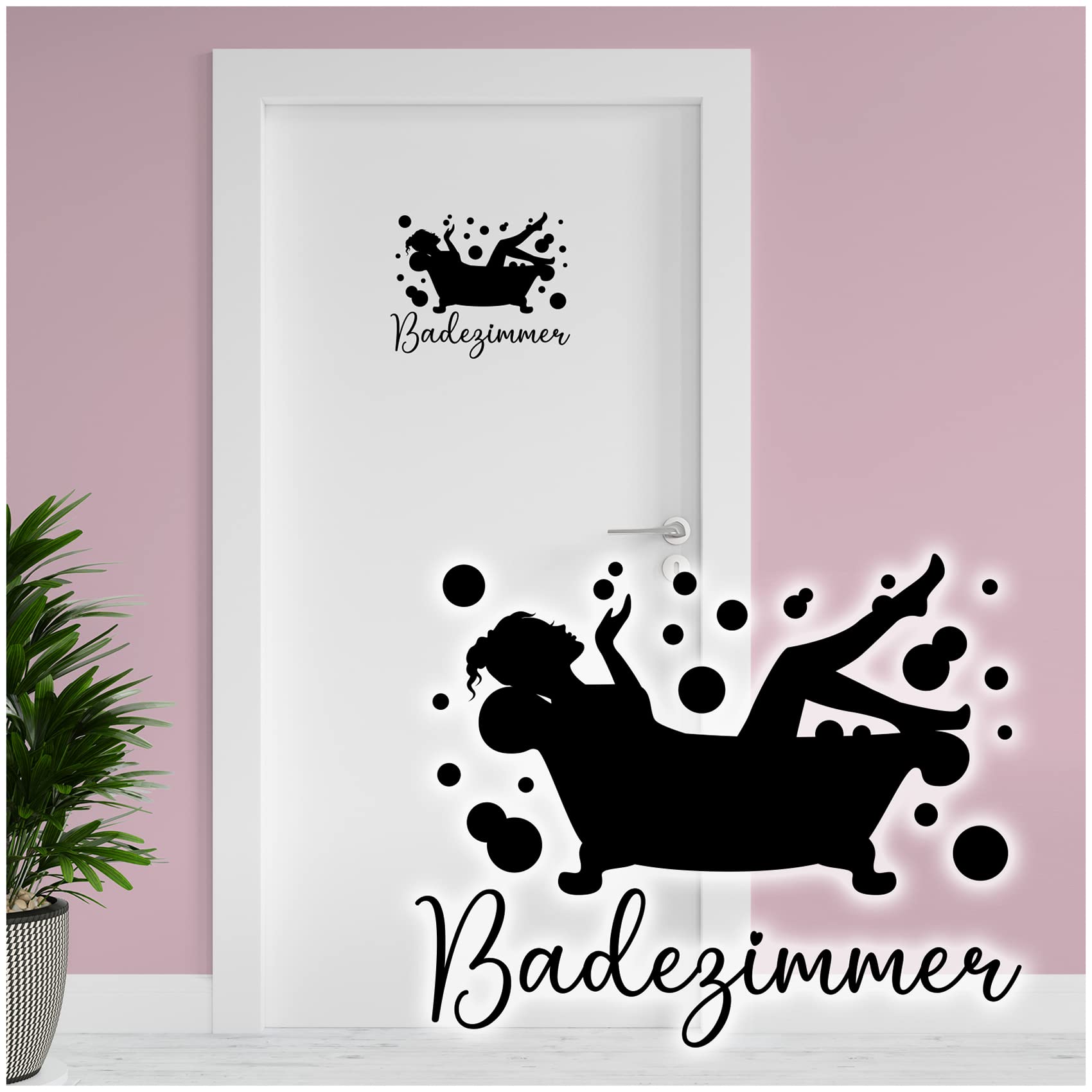 Wandtattoo Schwarz 40x16 Cm – Selbstklebend, Seidenmatt, Für Wohnzimmer, Bad, Flur & Kinderzimmer, Einfach Anzubringen