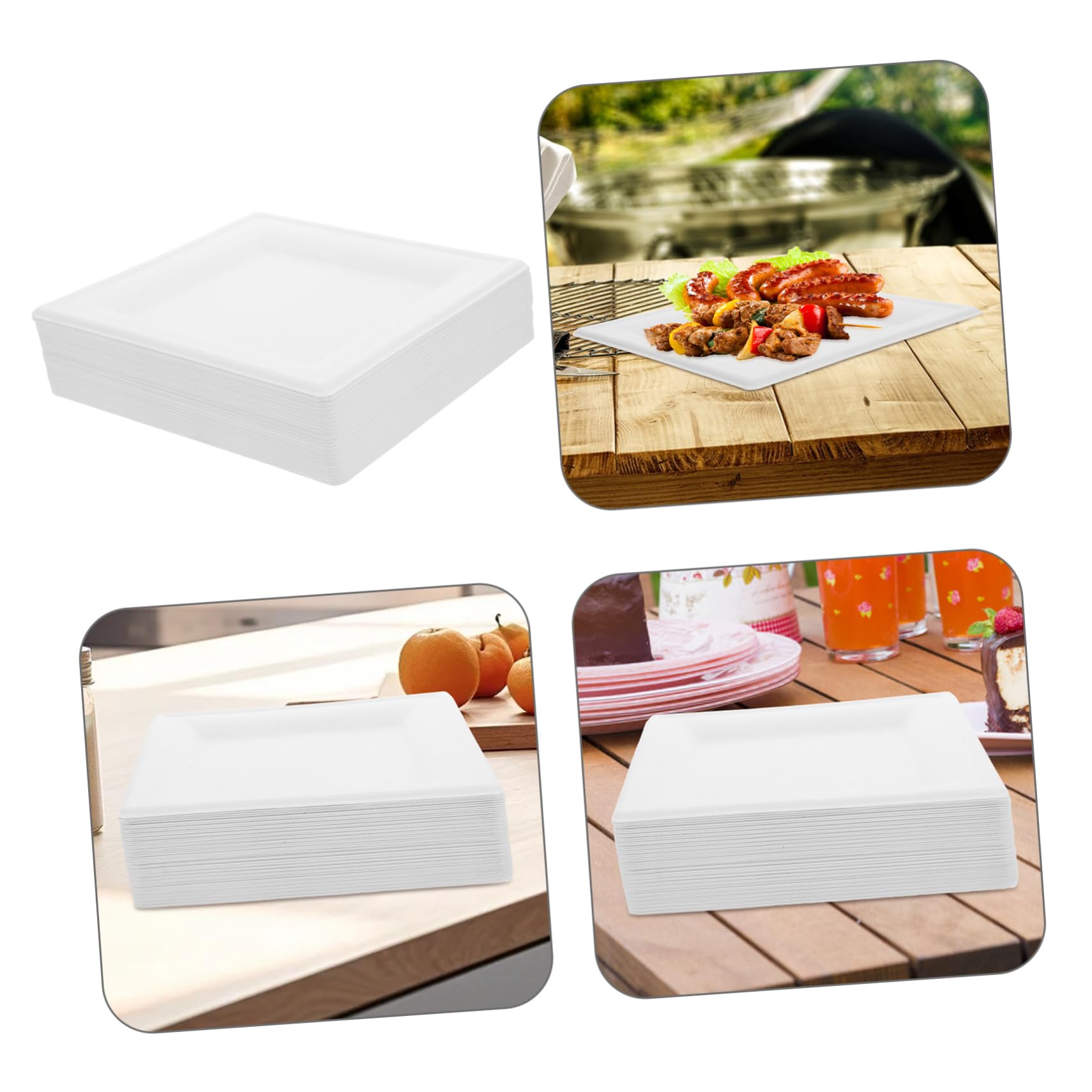 50 Pezzi Piatti Quadrati Usa e Getta Resistenti e Spessi per Feste Compleanni e Picnic Festa Elegante per e Buffet