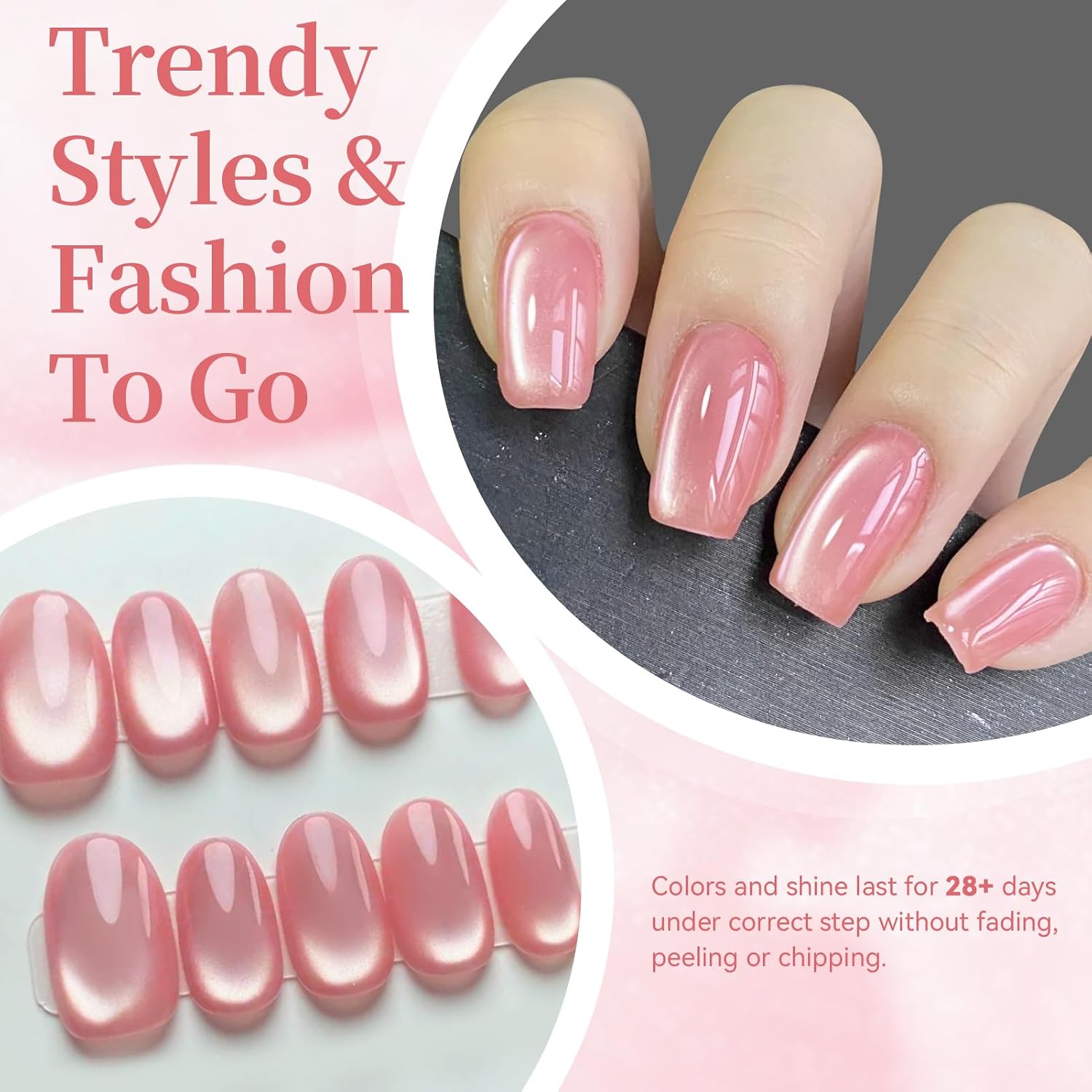 BORN PRETTY Jelly Soft Pink Cat Magnetic Eye Gel Polish Crystal Gel Polish image 5