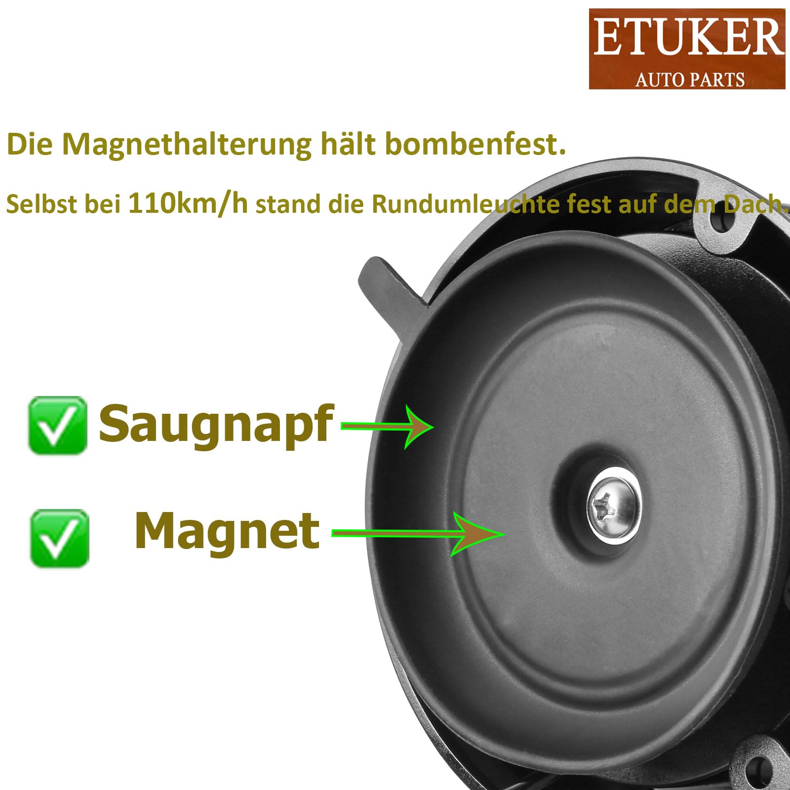 ETUKER Magnet-Rundumleuchte 12V/24V – Orange, 3 Blitzmuster, IP65 Wasserdicht, Mit ECE R65/R10 Zulassung – Ideal Für Traktor, LKW, Bagger & Baumaschinen – Superhelles LED-Dachsignal ETUKER Magnet-Rundumleuchte 12V/24V – Orange, 3 Blitzmuster, IP65 Wasserdicht, Mit ECE R65/R10 Zulassung – Ideal Für Traktor, LKW, Bagger & Baumaschinen – Superhelles LED-Dachsignal