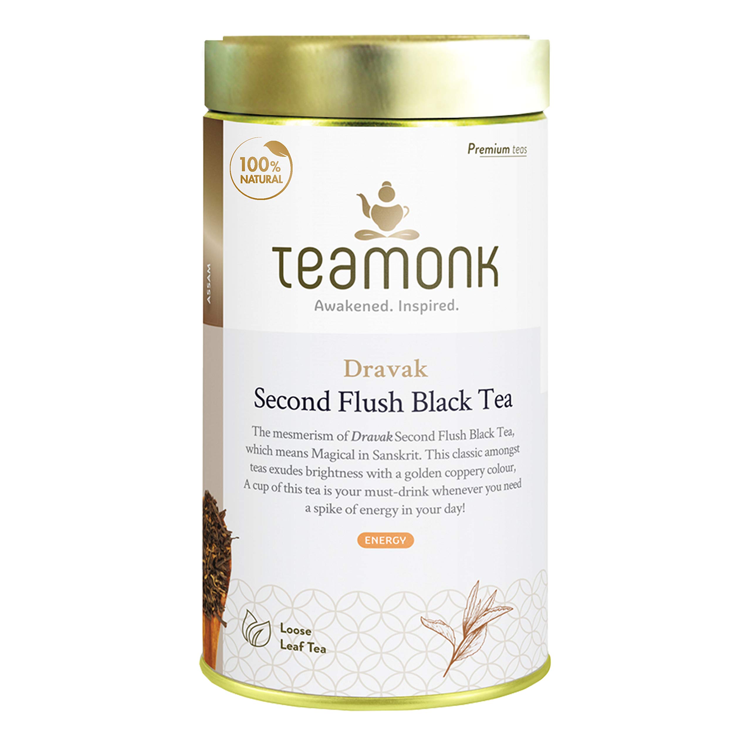 Teamonk Dravak Assam Second Flush Black Tea - 150g Bag (Makes 75 Cups). Boosts Energy. Antioxidant Properties. Boosts Heart Health and Helps reduce Blood pressure. Whole Loose Leaves (No Powder) (B07XNQM976) Amazon Price History, Amazon Price Tracker