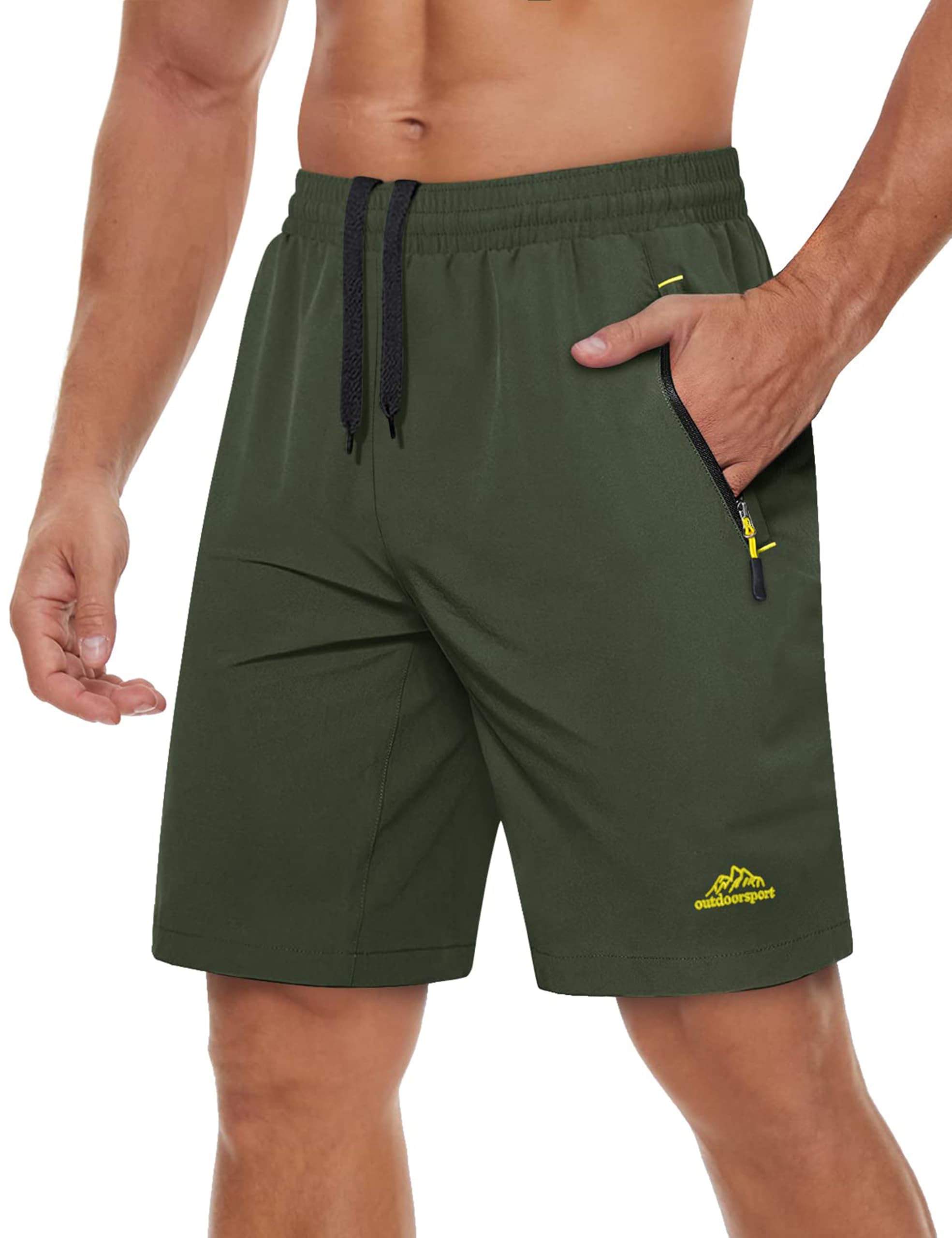 TACVASEN Men's Quick-Drying Training Shorts, Running Shorts, Breathable Sports Shorts with Zip Pockets — view 12