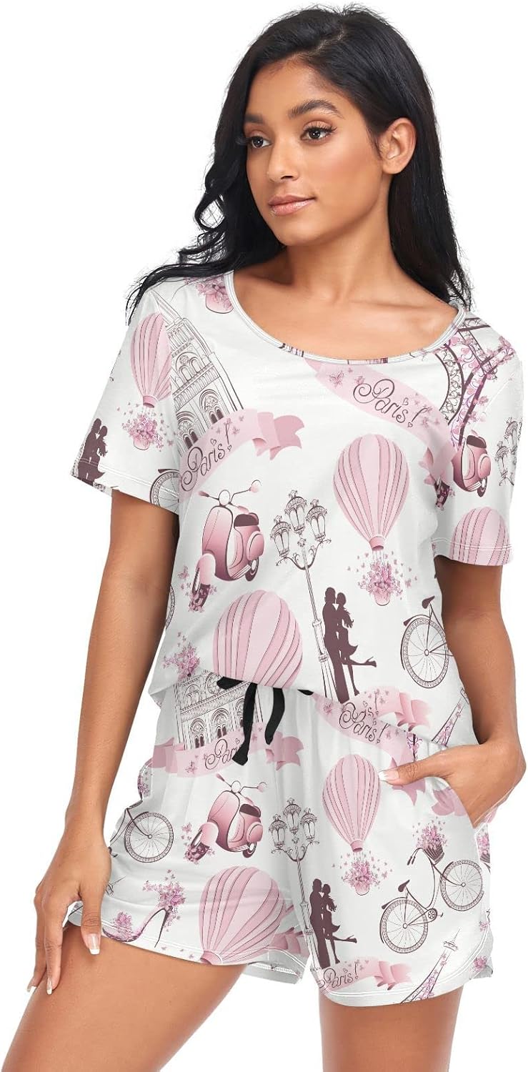 vvfelixl Women'S Pajama Sets Beer Wine Glass Fork Spoon Knife Cocktail Cute Drink Pattern Sleepwear Lounge Sets For Women S - Image 4