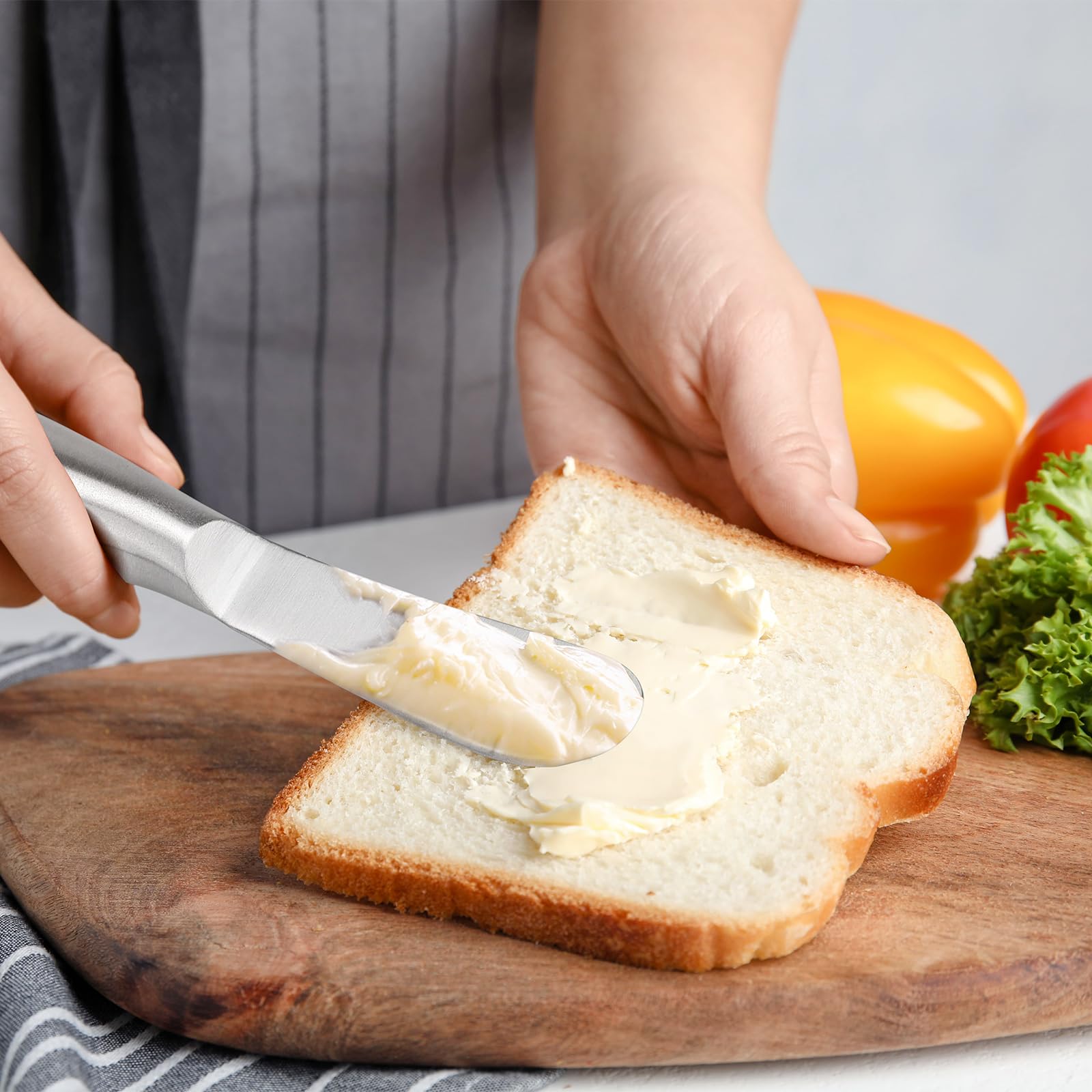 4 Piezas Cuchillos para Mantequilla, Cuchillos para Mantequilla de Acero Inoxidable, Cuchillos para Queso, Utensilios de Cocina, Cubiertos para Pastelería con Queso y Mantequilla