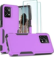 Vista 30 de Jeylly para Moto G Stylus 5G 2021 Funda con [2 Pack] Protector de Pantalla de Vidrio Templado, Protección Grado Militar Anti-Arañazos, Funda