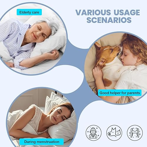 Miniatura 7 de Almohadillas de cama impermeables lavables de 60 x 40 pulgadas con solapas laterales que se mantienen seguras, almohadillas de cama reutilizables