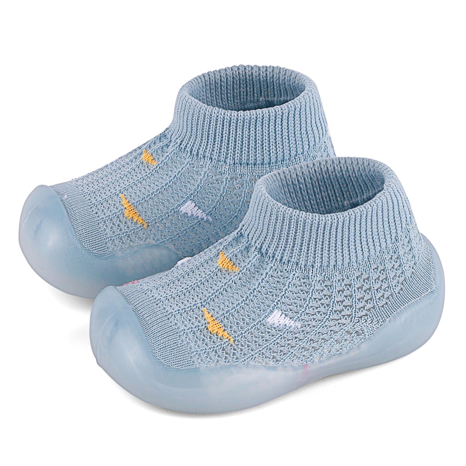 MASOCIO Scarpe Calze Antiscivolo Neonato Estive Scarpe Primi Passi Bimbo Bambino con Suole Gomma Morbido