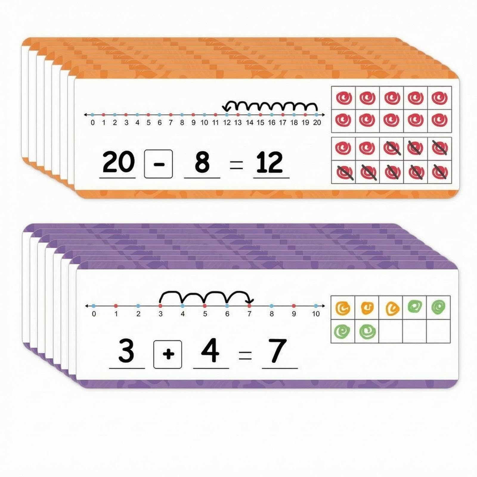 Oshhni 3 X 16 Schede di Esercizi, Lavabili, Materiale Didattico per Bambini, per La Scuola E L'istruzione Domiciliare, 3 Pezzi