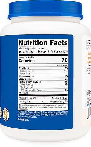 Miniatura 9 de Nutricost Aceite de coco en polvo, 1 libra (45 porciones), sin OMG y sin gluten, calidad prémium