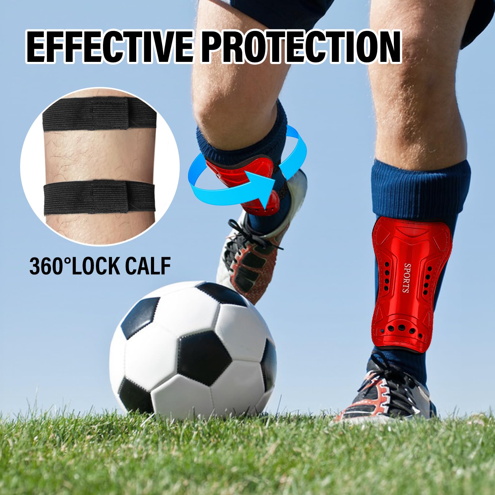 Espinilleras de fútbol para jóvenes, 2 pares de espinilleras para jóvenes y adultos, equipo de protección para juegos de fútbol