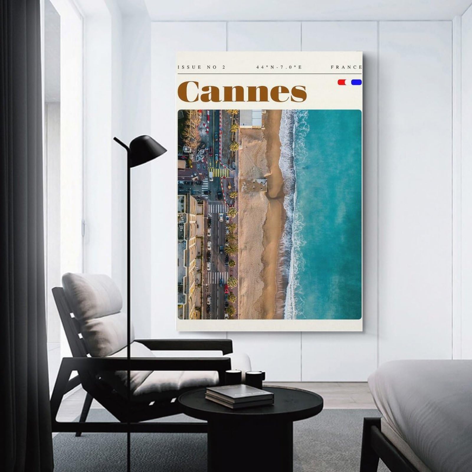 Junmoney Cannes France Travel Art Canvas Wall Art, 08x12inch(20x30cm), for Living Room, Bedroom, Office Or Hallway, Versatile Wall Decor for Many Rooms