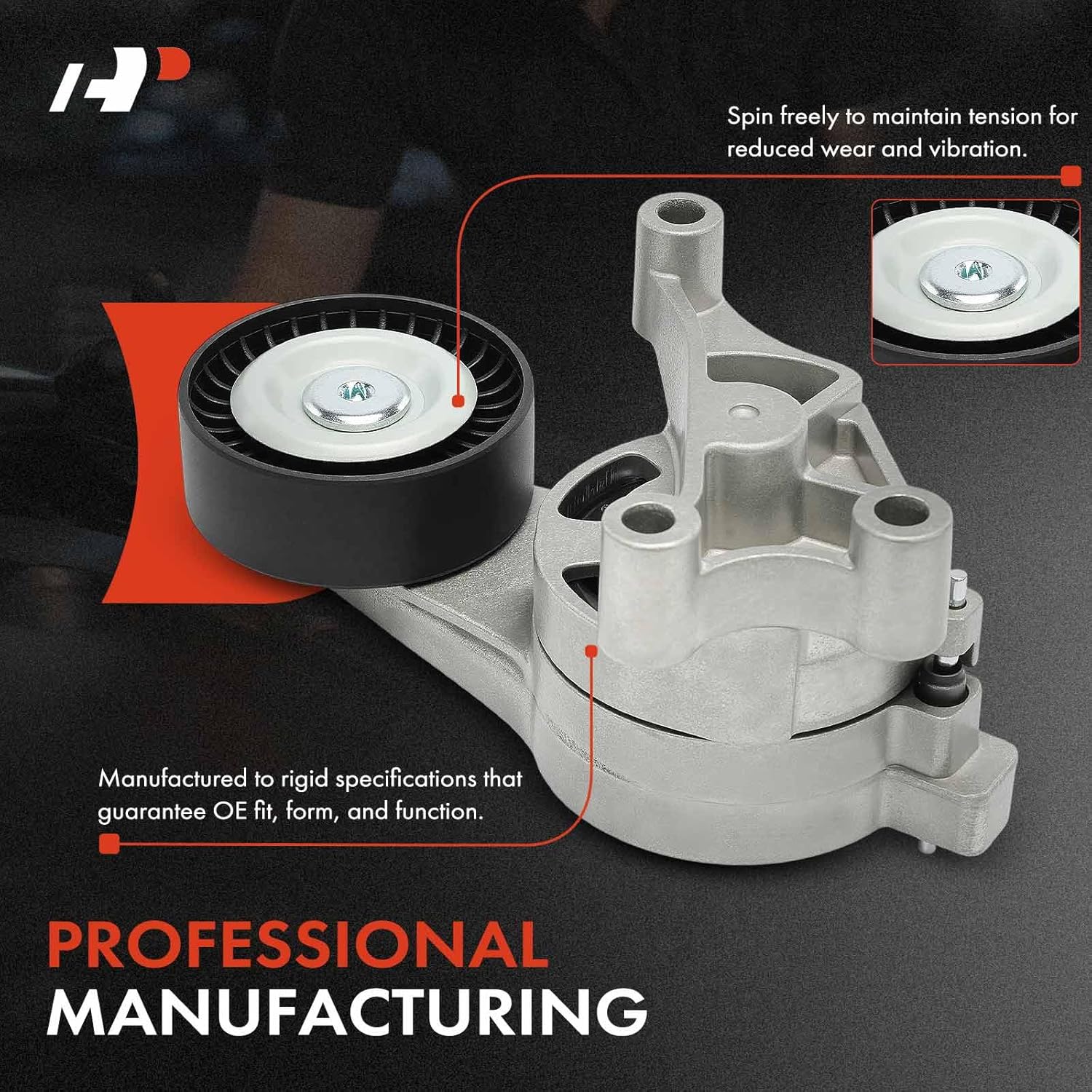A-Premium Belt Tensioner Assembly with Pulley Compatible with Audi A3 TT Quattro & Volkswagen Bora Golf Passat, L4 2.0L, Replace# 06F903315