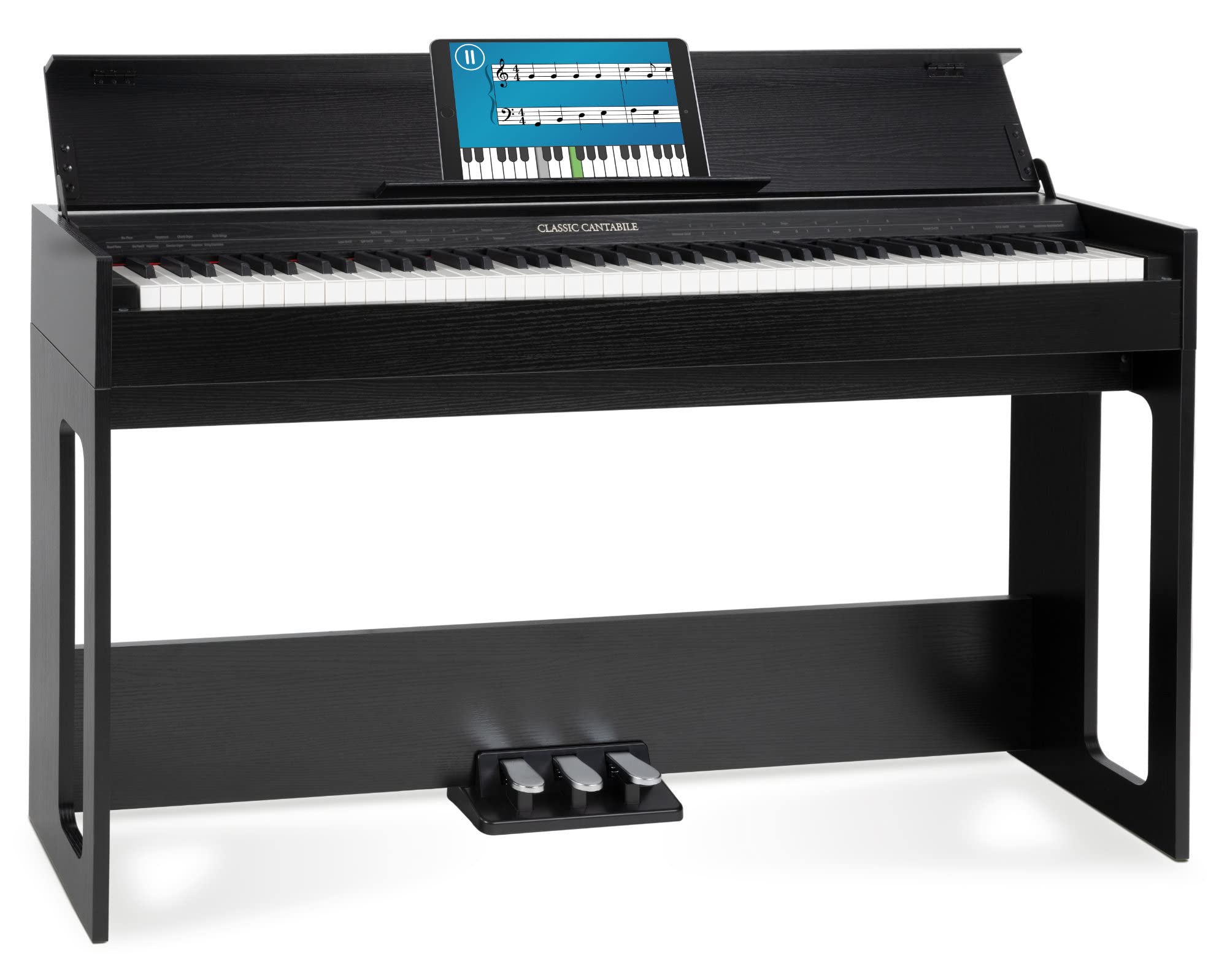 Classic Cantabile DP-S1 SM E-Piano Schwarz matt, 64-fache Polyphonie | 88 gewichtete Tasten mit Hammermechanik, Anschlagsdynamik in 5 Stufen einstellbar, 1 interner Demo-Song, 10 Klänge, Dual