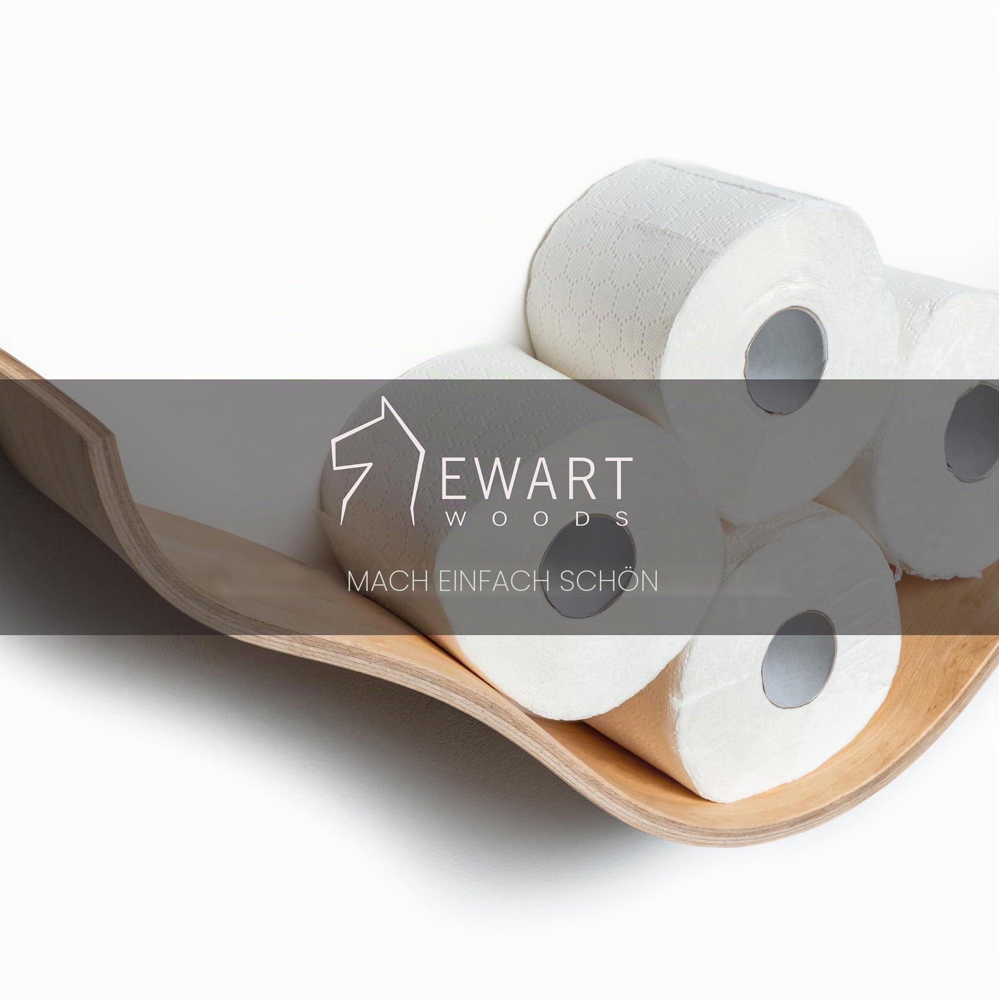 Toilettenpapierhalter Wand Holz, Aufbewahrung für Ersatzrollen, Walnuss