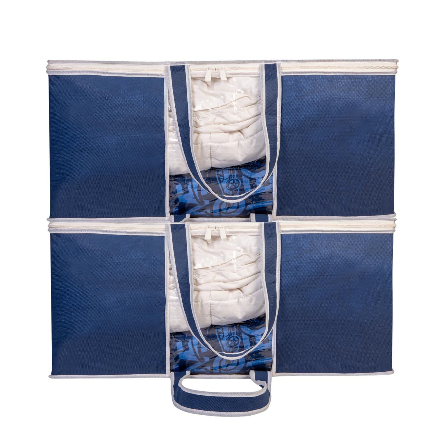 See full amazon price history chart for HomeStrap Set Of 2 Non Woven Underbed Storage Organizer/Blanket Cover Bag With Transparent Window And Front Handle For Quilt, Clothes (Navy Blue), 64 CM, 32 CM HomeStrap Set Of 2 Non Woven Underbed Storage Organizer/Blanket Cover Bag With Transparent Window And Front Handle For Quilt, Clothes (Navy Blue), 64 CM, 32 CM (B07F1M87X8) Amazon Price History, Amazon Price Tracker