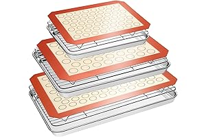 Stainless Steel Baking Sheet Pans with Silicone Mat Set for Optimal Baking