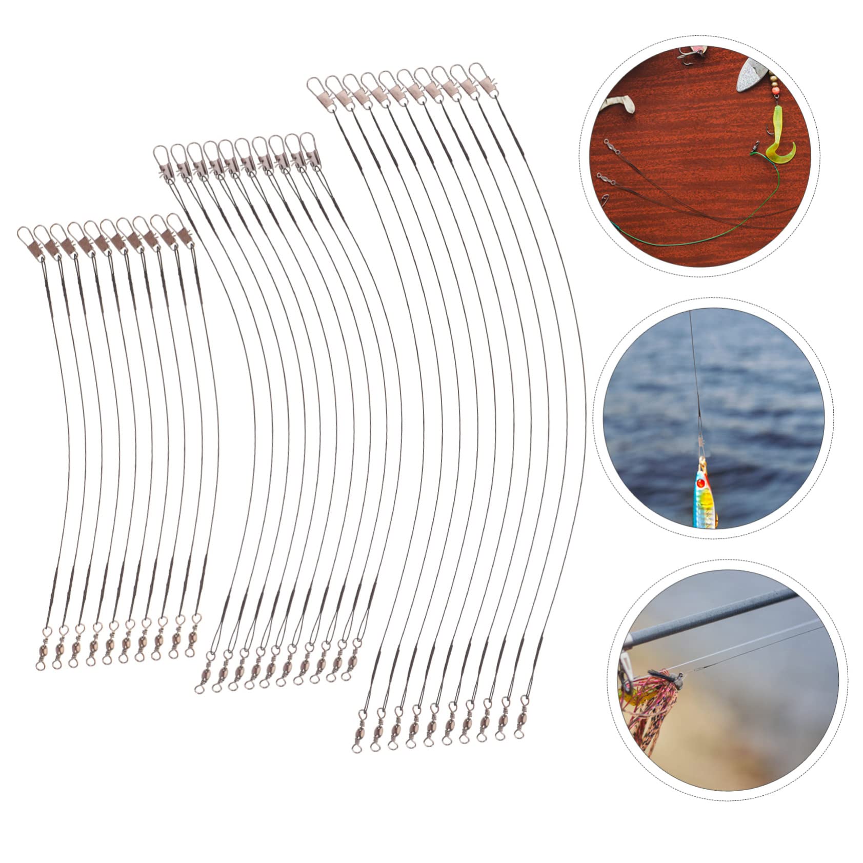 BESPORTBLE 5sets 100m Fishing Saltwater Steel Fishing Lines Accessories Fish Wire Tools 30pcs*5