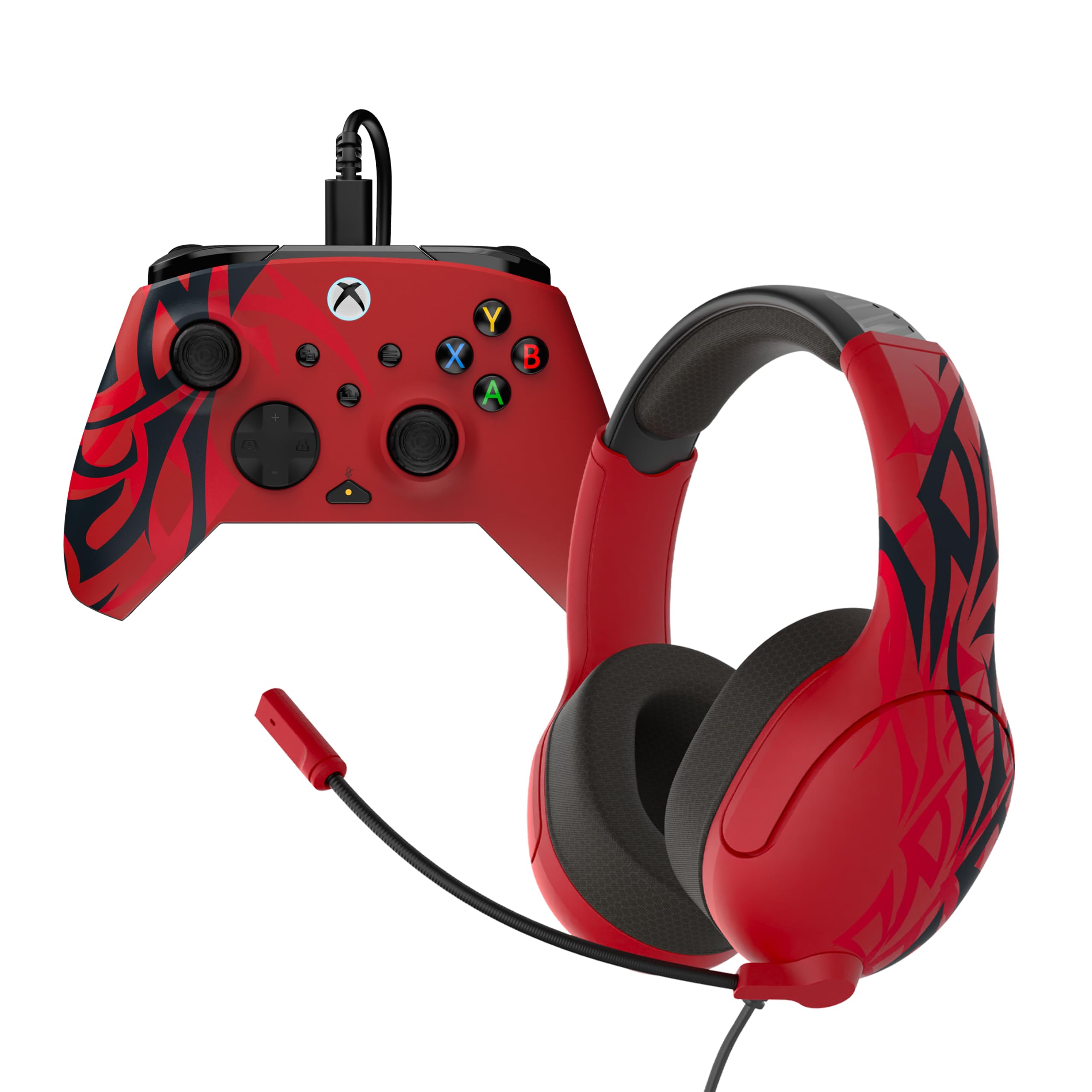 Turtle Beach Rematch Wired Controller & Airlite Wired Headset Bundle (Spirit Red) /Xbox X