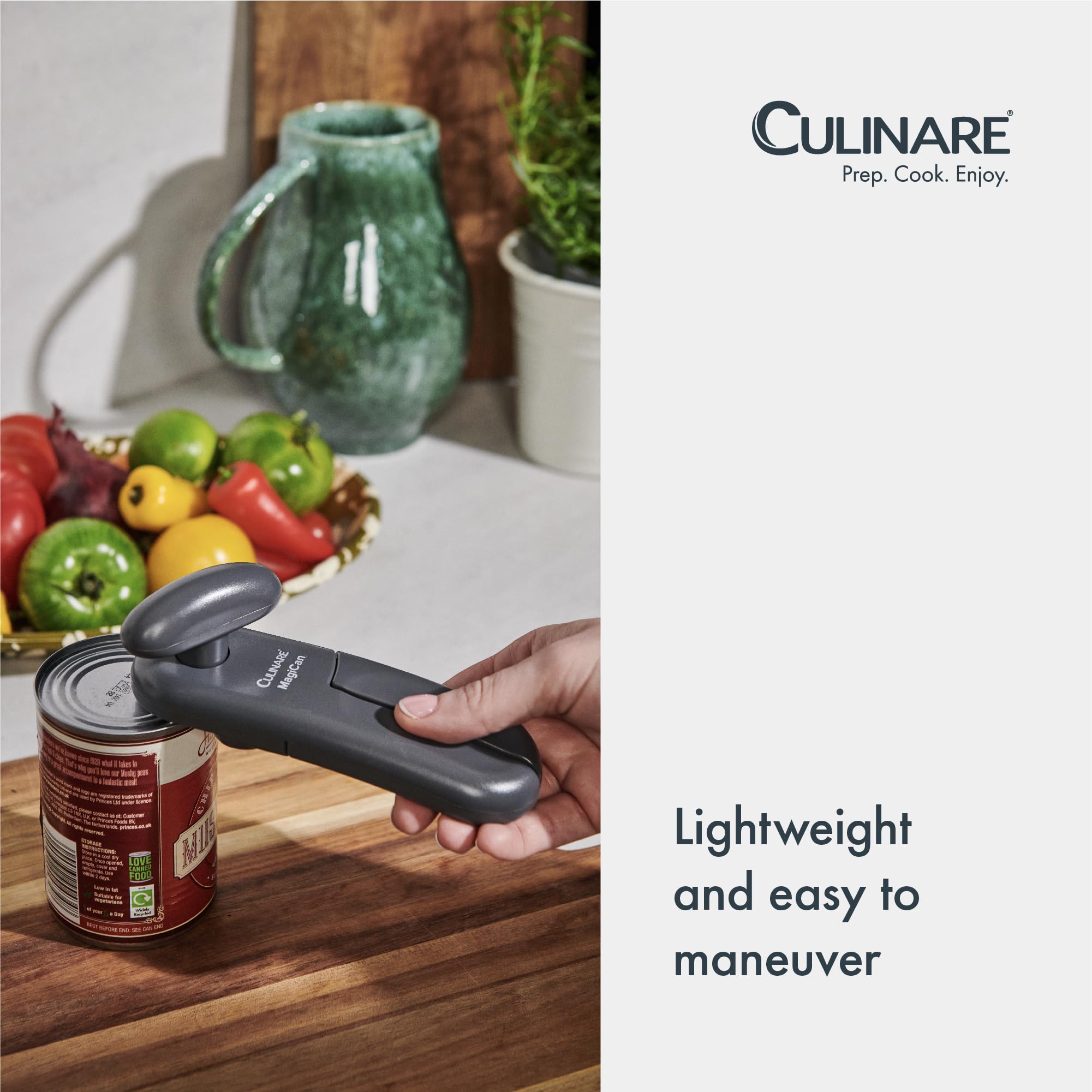Culinare MagiCan Tin Opener, Grey, Plastic/Stainless Steel, Manual Can Opener, Comfortable Handle for Safety and Ease — view 5