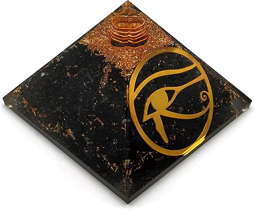Miniatura 3 de Pirámide de orgón grande  Cristal de pirámide de shungita  Pirámide de orgonita Ojo de Horus  Pirámides de órganos Curación de energía positiva